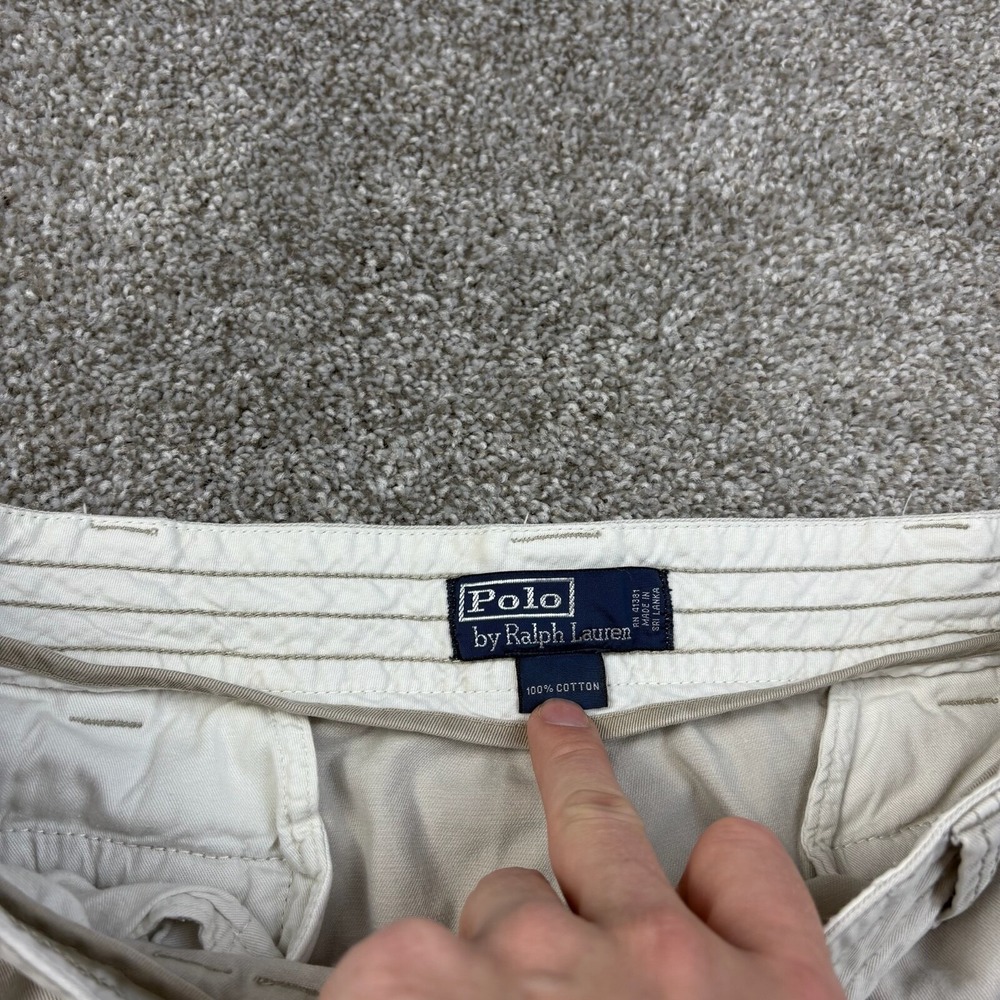Vintage Polo Ralph Lauren Cargo Shorts Mens 40 Beige‎ Military Utility Canvas - Picture 4 of 7